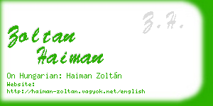 zoltan haiman business card