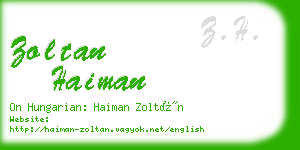 zoltan haiman business card